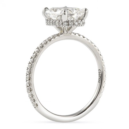 2.08 carat Cushion Cut Lab Diamond Signature Wrap Ring flat
