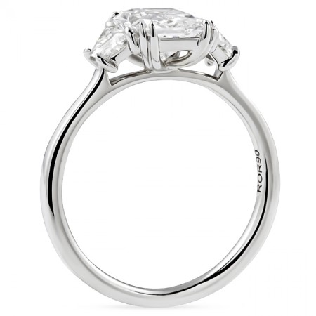 1.76 carat Radiant Cut Lab Diamond Double Prong Three-Stone Ring flat