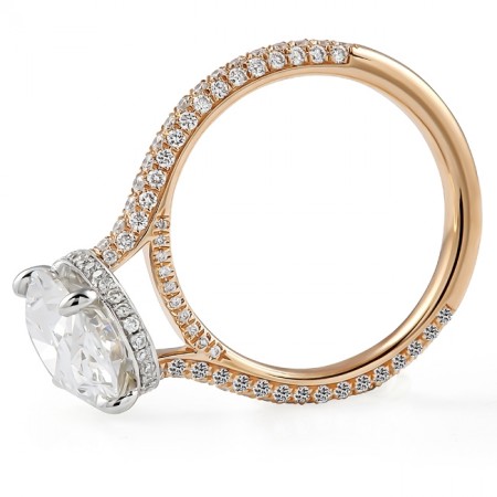 3.08 carat Oval Shape Lab Diamond Three-Row Ring flat