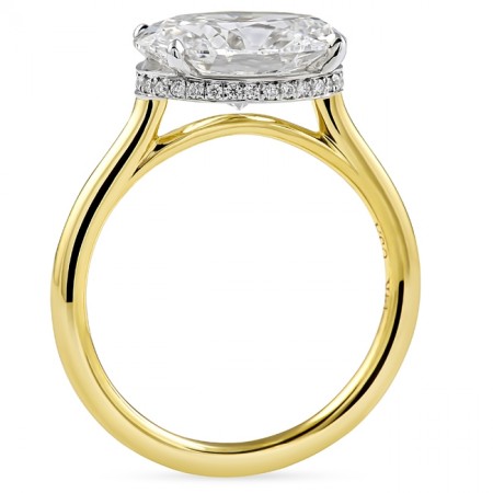 2.60 carat Oval Shape Lab Diamond East-West Ring flat