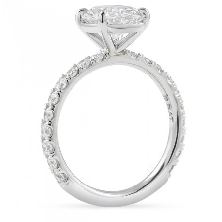 2.09 carat Oval Lab Diamond Thick Pave Ring flat