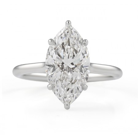 3.02 carat Marquise Lab Diamond Solitaire Engagement Ring flat