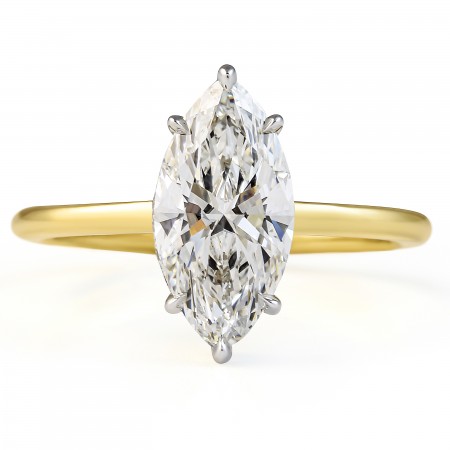 1.84 carat Marquise Shape Lab Diamond Solitaire Ring flat