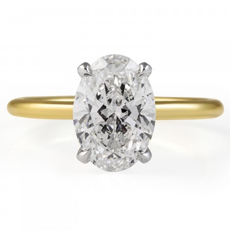 2.06 carat Oval Lab Diamond Pave Prong Ring flat