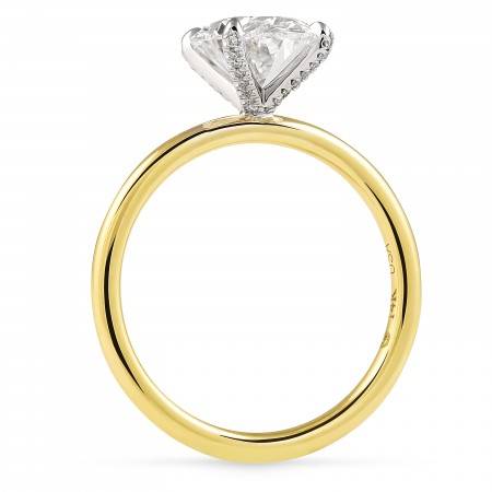 2.06 carat Oval Lab Diamond Pave Prong Ring flat