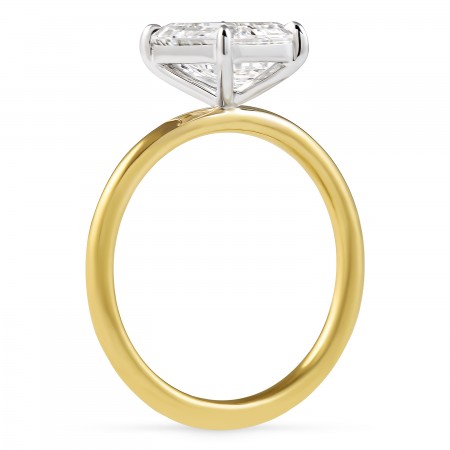 2.09 carat Emerald Cut Lab Diamond Solitaire Ring flat