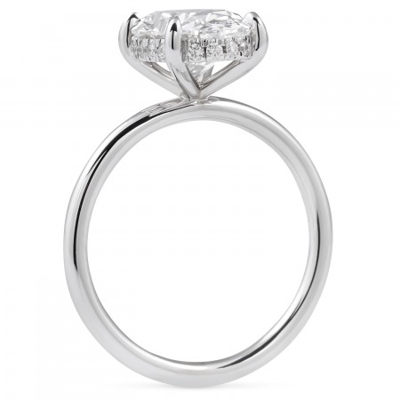 2.55 carat Oval Lab Diamond Pave Basket Solitaire Ring flat