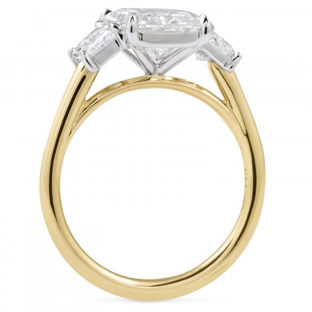 3.02 Radiant Cut Lab Diamond Three-Stone Trilogy Ring flat