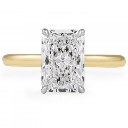 2.54 carat Radiant Cut Lab Diamond Signature Wrap Ring flat