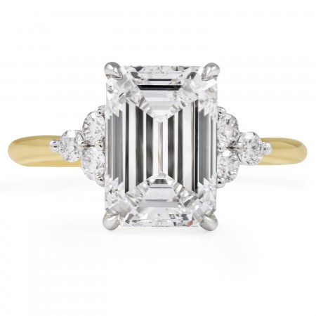 3.06 carat Emerald Cut Lab Diamond Seven Stone Ring flat