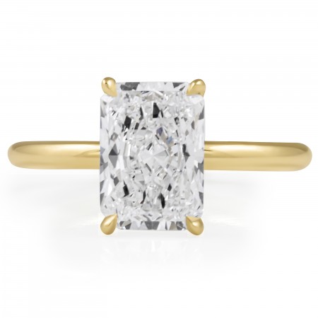 2.31 carat Radiant Cut Lab Diamond Solitaire Ring flat
