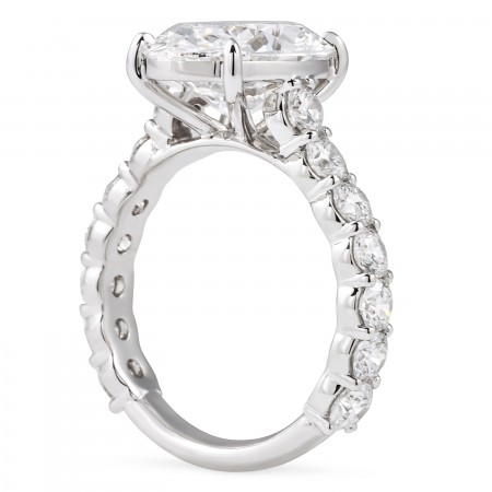 4.56 carat Oval Lab Diamond Prong Set Diamond Band Ring flat
