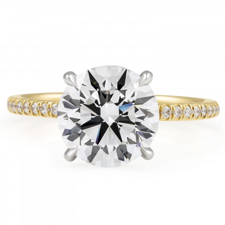 3.15 carat Round Lab Diamond Pave Band Ring flat