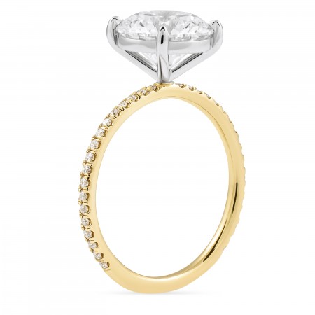 3.15 carat Round Lab Diamond Pave Band Ring flat