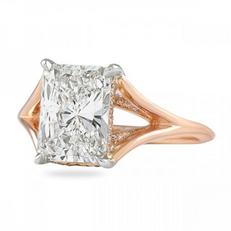 radiant cut split band engagement ring
