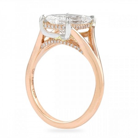 radiant cut split band engagement ring