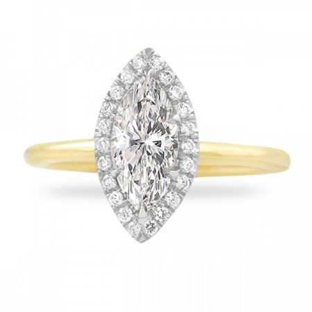 MARQUISE DIAMOND HALO ENGAGEMENT RING