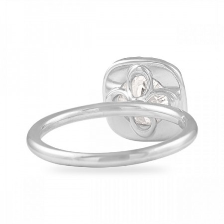 1.72ct Round Diamond In Cushion Halo Engagement Ring front