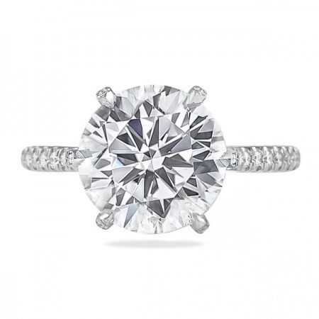 4.30ct Round Diamond Six-Prong Engagement Ring flat