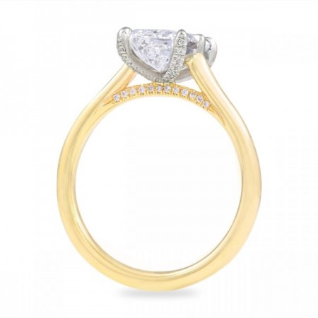 2.20 carat Hybrid Step Cut Diamond Two-Tone Solitaire Engagement Ring