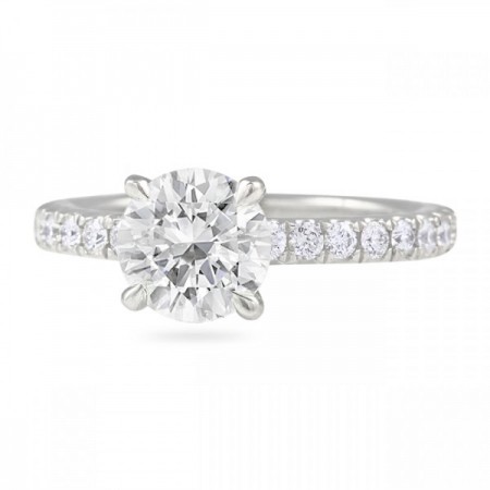 1.30ct Round Diamond Thicker Pave Band Engagement Ring top