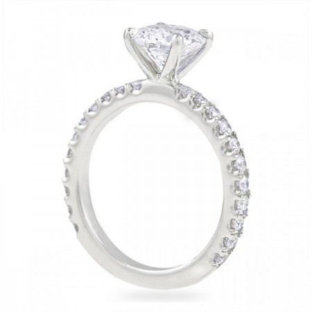 1.30ct Round Diamond Thicker Pave Band Engagement Ring top