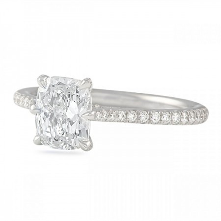 1.30ct Cushion Cut Diamond Six-Prong Ring flat