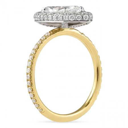 1.60 Marquise Diamond Double Edge Halo Engagement Ring top