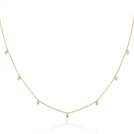 Round Diamond Dangle Necklace