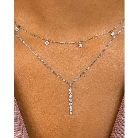 Round Diamond Dangle Necklace