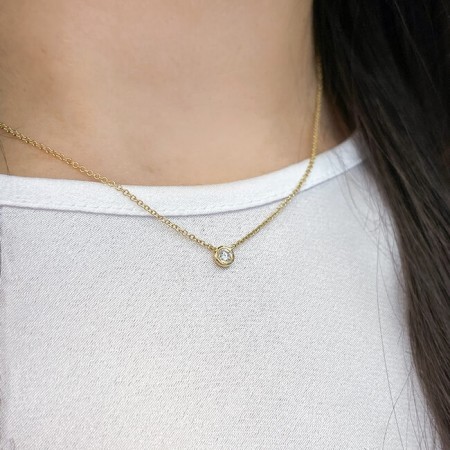Bezel Diamond Necklace