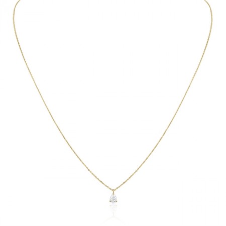 Solitaire Pear Shape Pendant yellow gold