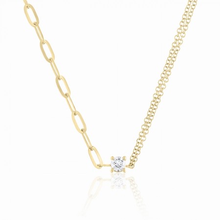 Diamond Chain and Link Necklace