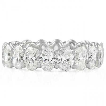 5.5 ct Oval Diamond Eternity Band flat