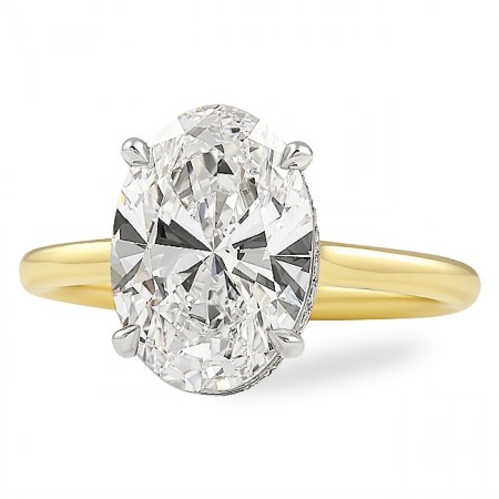 3.17 carat Oval Lab Diamond Invisible Gallery™ Ring top