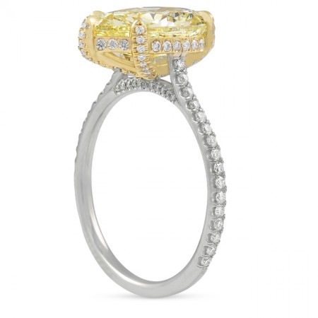 3 carat pear shape yellow diamond engagement ring
