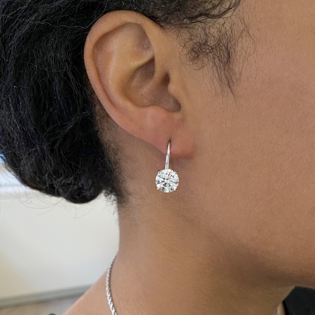 5.40 carat TW Lab Diamond Drop Earrings front
