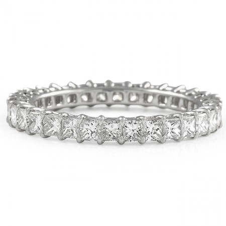 1.77 Carat Princess Cut Diamond Eternity Band flat