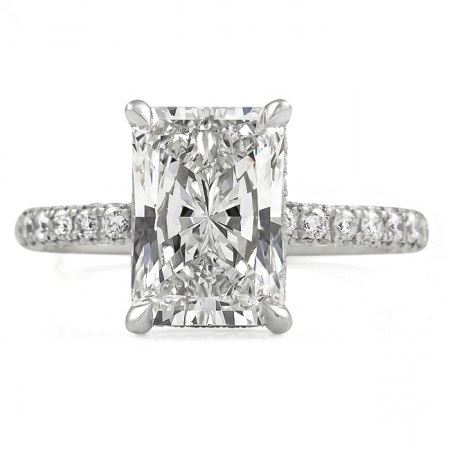 3.50 carat Radiant Cut Diamond Double Signature Wrap Ring top