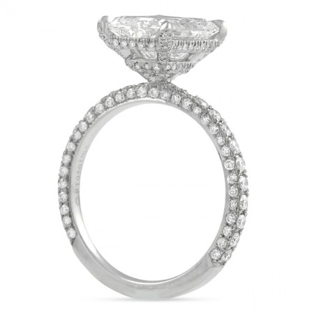 3.50 carat Radiant Cut Diamond Double Signature Wrap Ring top