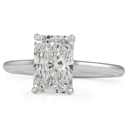 2.20 carat Lab Grown Radiant Diamond Solitaire Ring flat
