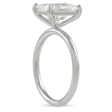 2.5 carat Radiant Cut Diamond Solitaire Engagement Ring flat