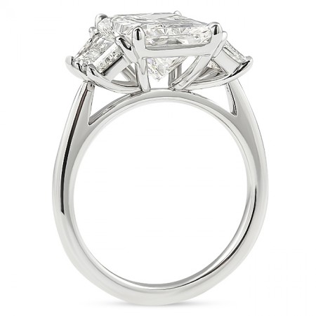 4.2ct Radiant Cut Diamond Three-Stone Engagement Ring top
