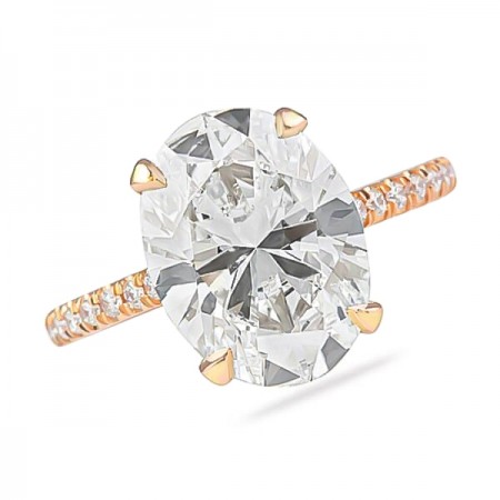3.01 Carat Oval Diamond Rose Gold Invisible Gallery™ Engagement Ring up