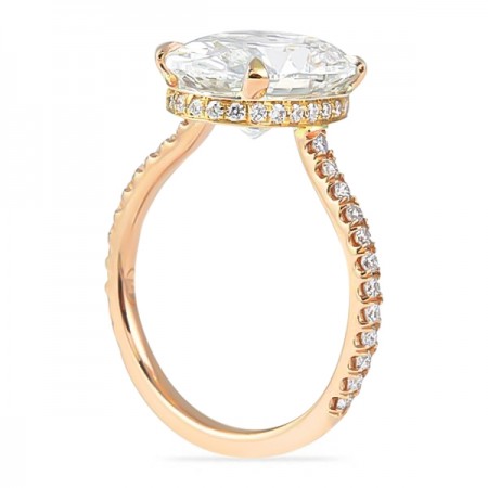 3.01 Carat Oval Diamond Rose Gold Invisible Gallery™ Engagement Ring up