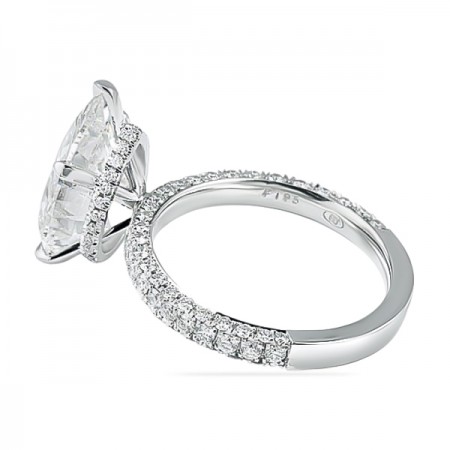 5.00ct Pear Shape Diamond Three-Row Band Engagement Ring top