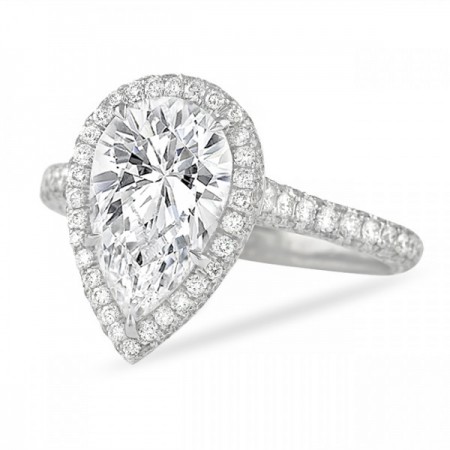 pear shape 3 carat halo ring