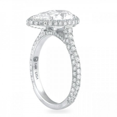 pear shape 3 carat halo ring