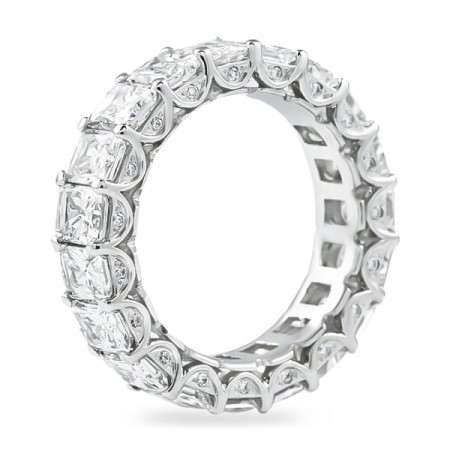 5.11ct Radiant Cut Eternity Band With Pave Diamond flat