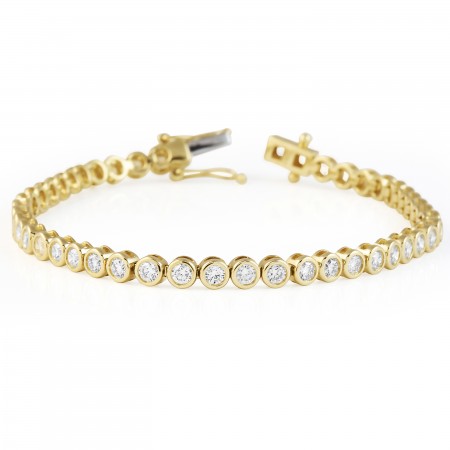 2.88 carat Round Bezel Set Tennis Bracelet round